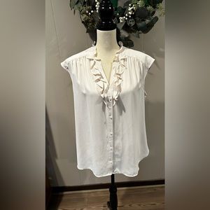 Anne Klein Ivory Ruffled Blouse - Size 0X